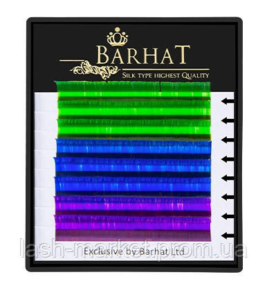Вії для нарощування вій Barhat Color Mix 8 ліній