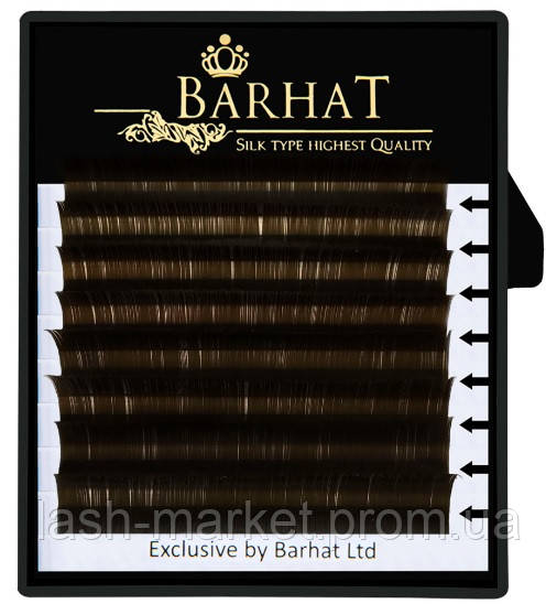 Вії для нарощування Barhat мікс Dark Brown 8 ліній