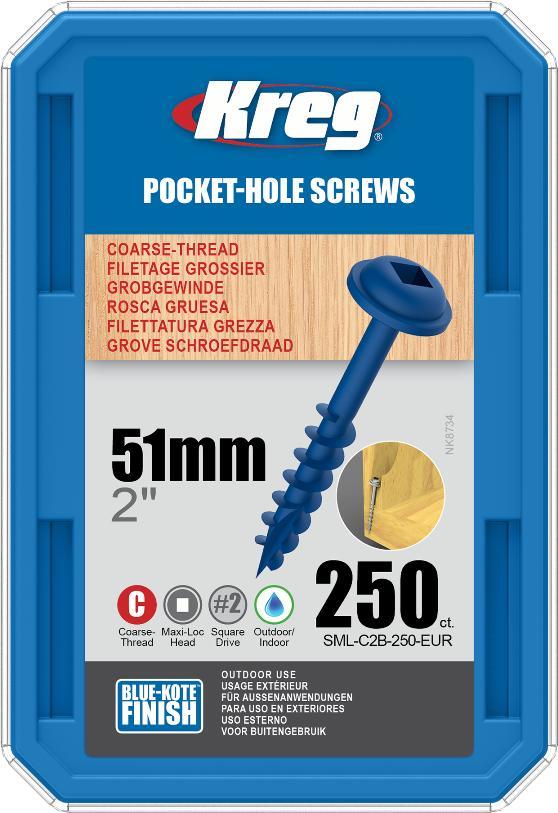 Саморізи Blue-Kote з капелюшком MAXI-LOC, великий крок, довжина 50,8 мм, 250шт