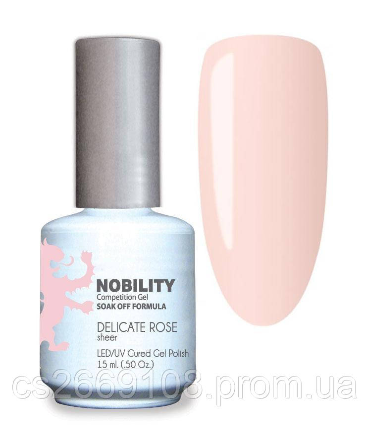 Гель-лак Lechat Nobility 15 DELICATE ROSE - ніжно-рожевий, напівпрозорий, 15 мл