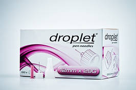 Голки для інсулінових шприц-ручок Дроплет (Droplet) 12 mm x 29G №100шт, Польща