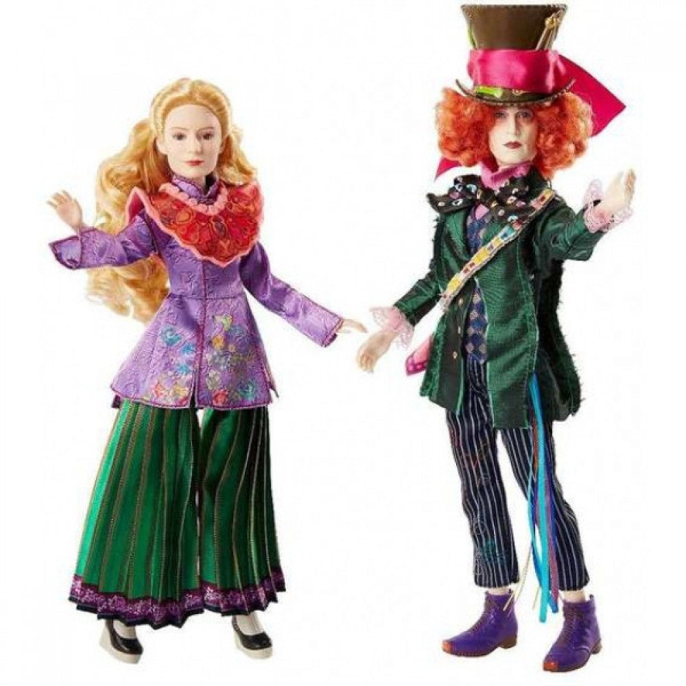 Набір ляльок Божевільнийрешт і Аліса в Задзеркаллі Disney Alice Through the Looking Glass Alice and Mad Hatter, фото 1