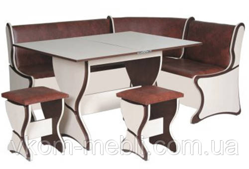 Кухонний куточок Аргентина комплект (стіл КС4+диван+2 табурета Т3), фото 1