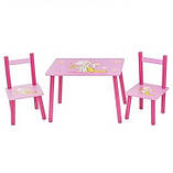 Дитячий столик M 2062 зі стільчиками, дерев'яний, рожевий, фото 2