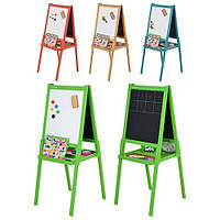 Дерев'яний дитячий мольберт M 2059 двосторонній з поличкою