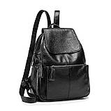 Рюкзак міський жіночий шкіряний (чорний), фото 2
