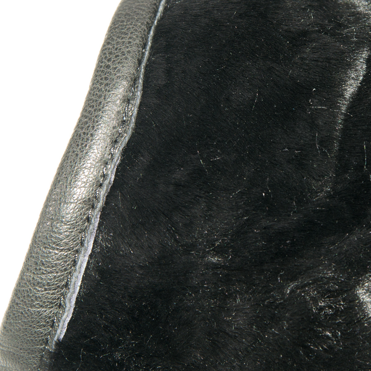 Мужские зимние перчатки из оленьей кожи на цигейке (натуральный черный мех) - (арт. M17-2 ) до 21см - фото 7 - id-p155849800