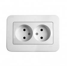 Розетка подвійна VIKO Rollina без заземлення білий