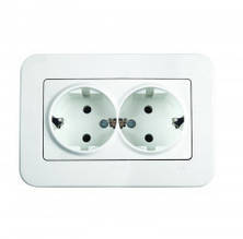 Розетка подвійна VIKO Rollina із заземленням білий