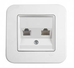 Розетка подвійна комп'ютерна VIKO Rollina білий