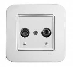 Розетка ТВ + SAT (tv/sat) прохідна 11DB VIKO Rollina білий