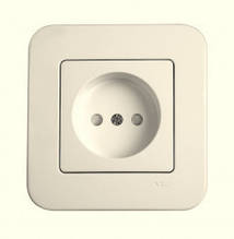 Розетка VIKO Rollina зі шторками без заземлення крем