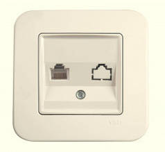 Розетка телефонна (tf) VIKO Rollina крем