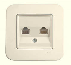 Розетка подвійна комп'ютерна VIKO Rollina крем