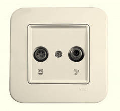 Розетка ТВ + SAT (tv/sat) VIKO Rollina крем