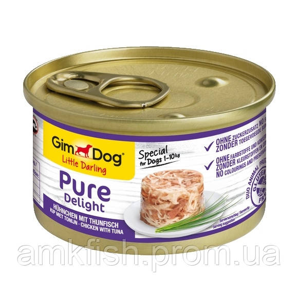 GimDog LD Pure Delight Chicken with Tuna вологий корм з куркою і тунцем у желе для собак малих порід