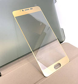 Meizu M5 захисне скло на телефон протиударне 3D Gold золоте