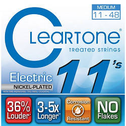 Струни з покриттям для електрогітари CLEARTONE 9411 ELECTRIC NICKEL-PLATED MEDIUM 11-48