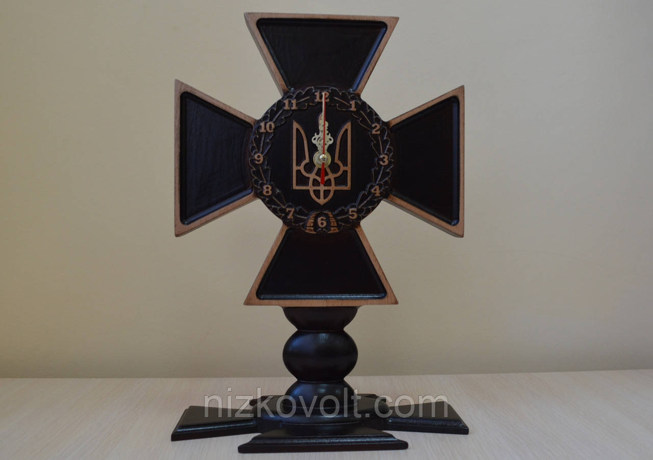 Годинник настільний сувенірний "Герб СБУ" (темний), фото 1