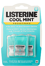 Смужки для освіження дихання Listerine PocketPaks Breath Strips Cool Mint 72 пластинки