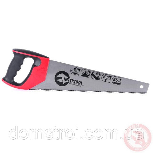 Ножівка для дерева 400 мм із гартованим зубом, 3-а заточування 7 зуб.x1" INTERTOOL HT-3104