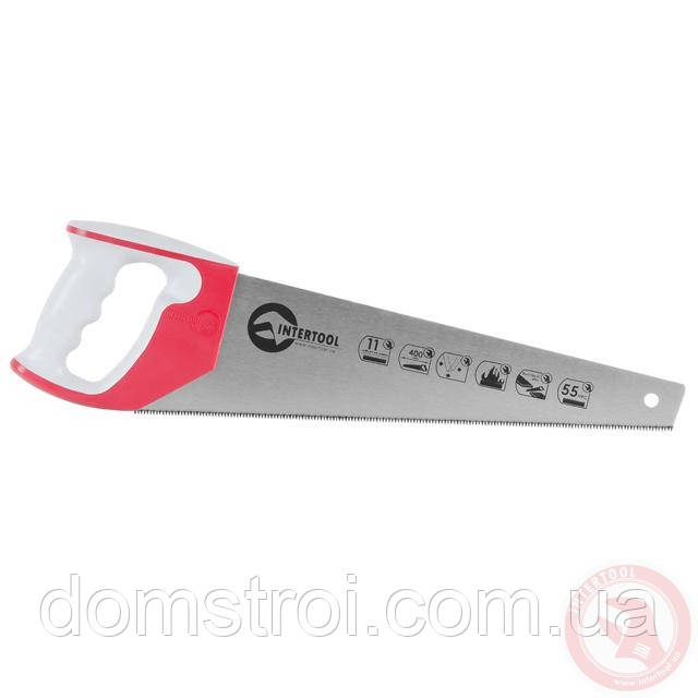 Ножівка для дерева 400 мм із гартованим зубом, 3-а заточування 11 зуб.x1" INTERTOOL HT-3161