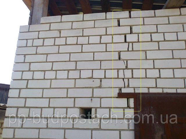 Дутик, постріли, тріщини цегла