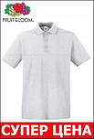 Футболка поло чоловіча сіра 65/35 Polo Fruit of the Loom,2XL, фото 4