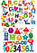 Дитячий набір наклейок на стіну "Букви, фігури, цифри", фото 7