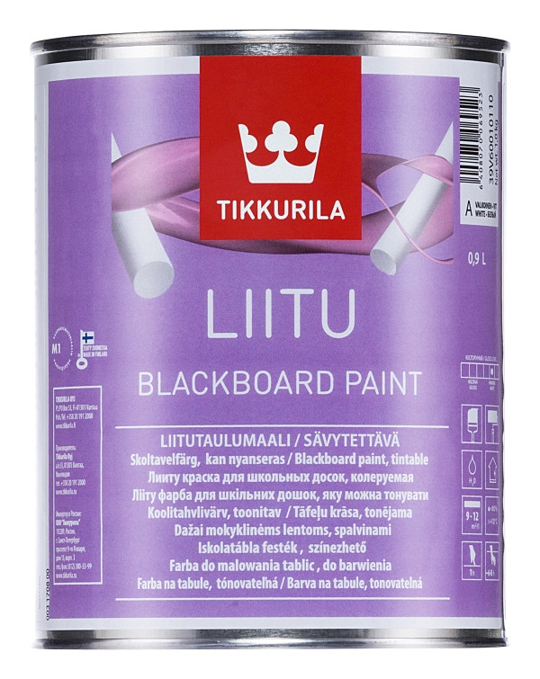 Грифельна фарба Tikkurila Liitu База А, База C (Тіккуріла Ліїту), коларована, 0,9 л