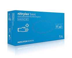 Рукавички Nitrylex BASIC (100 штук), нітрилові оглядові неопудрені нестерильні