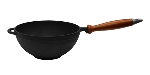 Чавунна каструля з дерев'яною ручкою WOK (d=260 мм, h=120 мм, V=3,5 л)