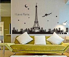 Наклейка на стіну, прикраси стіни наклейки "I Love Paris" світиться в темряві 92*165см (лист 90*60см), фото 2