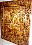 Ікони різьблені з дерева. Ікона Пантелеймона Цілителя різьблена з дуба, фото 4