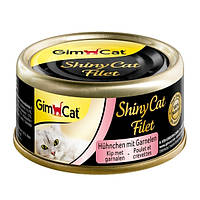 GimCat Shiny Cat Filet влажный корм для кошек курица и креветки, 70г