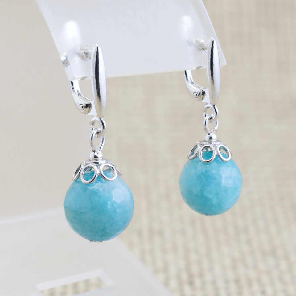 Аквамарин, срібло, сережки, 301СРА