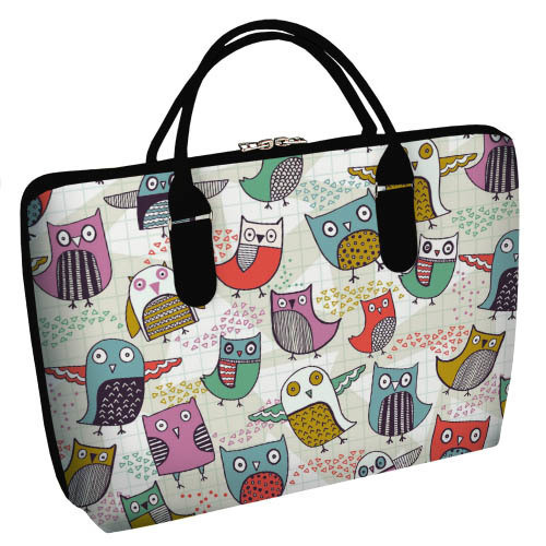 Сумка тканинна Саквояж Совушки 36х26 см (SW_15N140_BL), фото 1