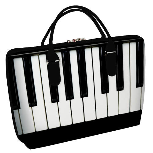 Сумка тканинна Саквояж Клавиши пианино, музыка 36х26 см (SW_15N173_BL), фото 1