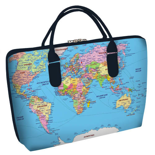 Сумка тканинна Саквояж Карта 36х26 см (SW_15N124_TSI), фото 1