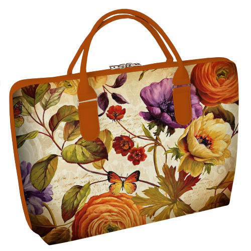 Сумка тканинна Саквояж Квітковий настрій 36х26 см (SW_15N048_BR), фото 1