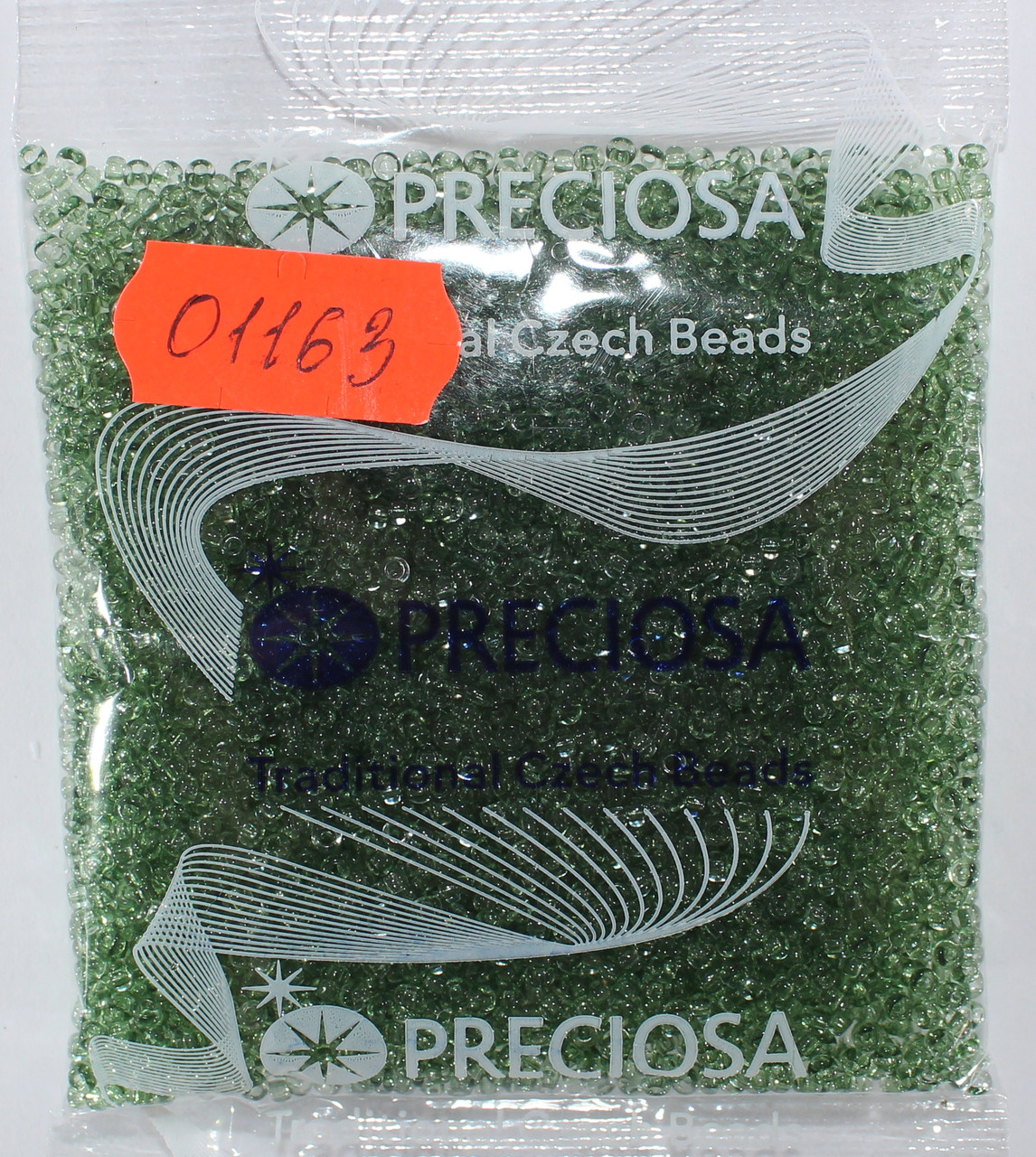 Бісер 10/0, №01163 сіро-зелений кристалічний (уп.50 грам)