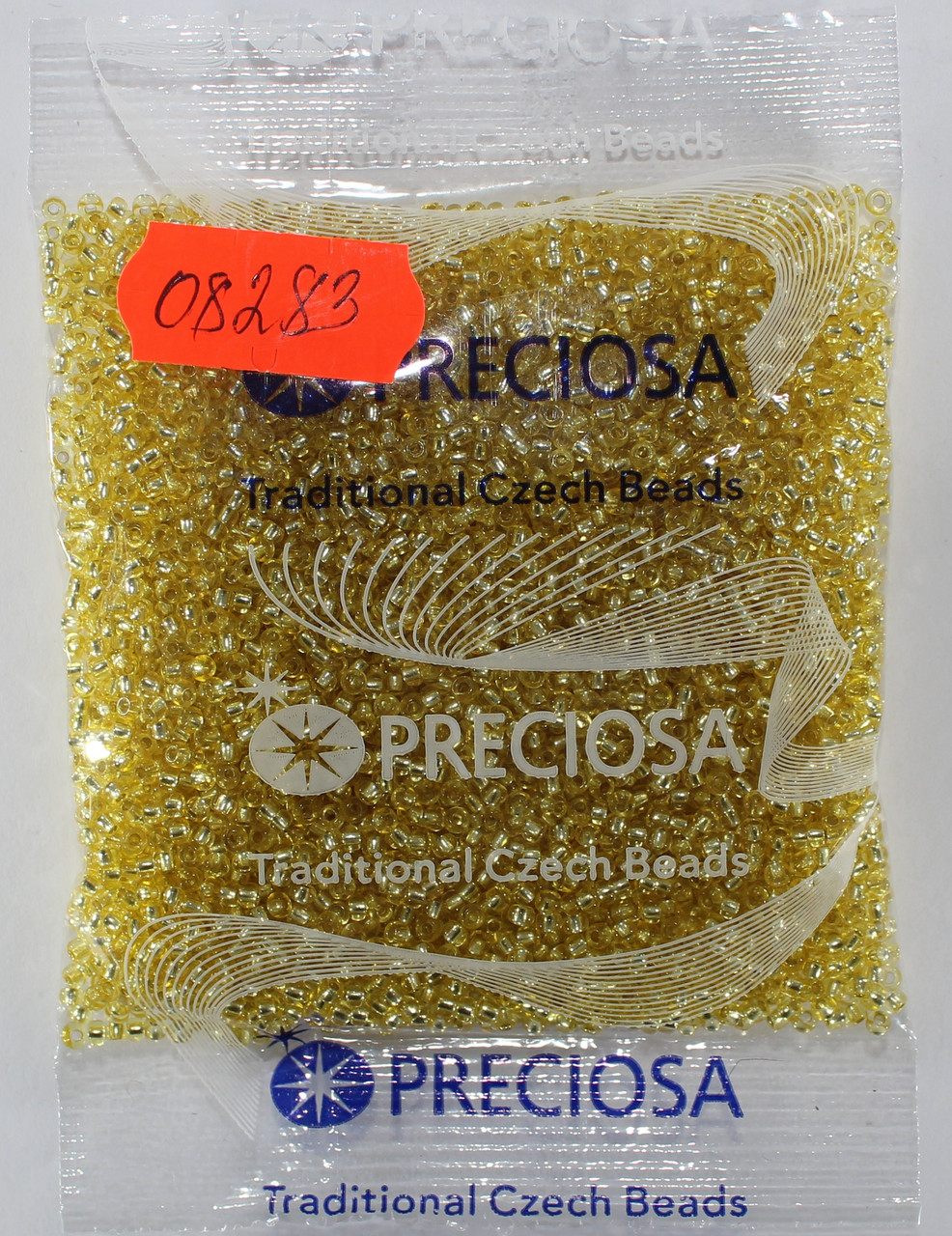 Бісер 10/0, No08283 (уп.50 грамів) золото, срібна серединка, фото 1