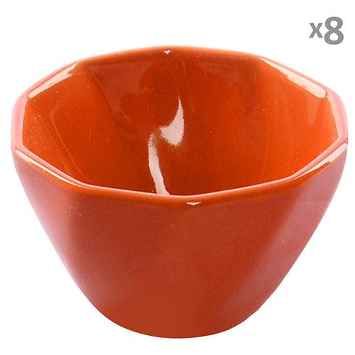 Кокотниця для жульєну кераміка 8 шт./наб жовтогарячі