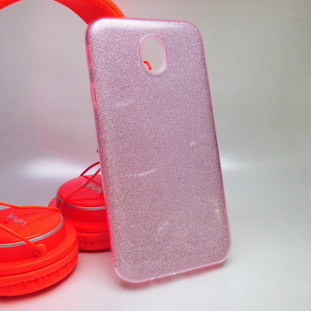 Чехол для Samsung J730 / J7 (2017) силиконовый противоударный Glitter Case розовый - фото 1 - id-p629407735