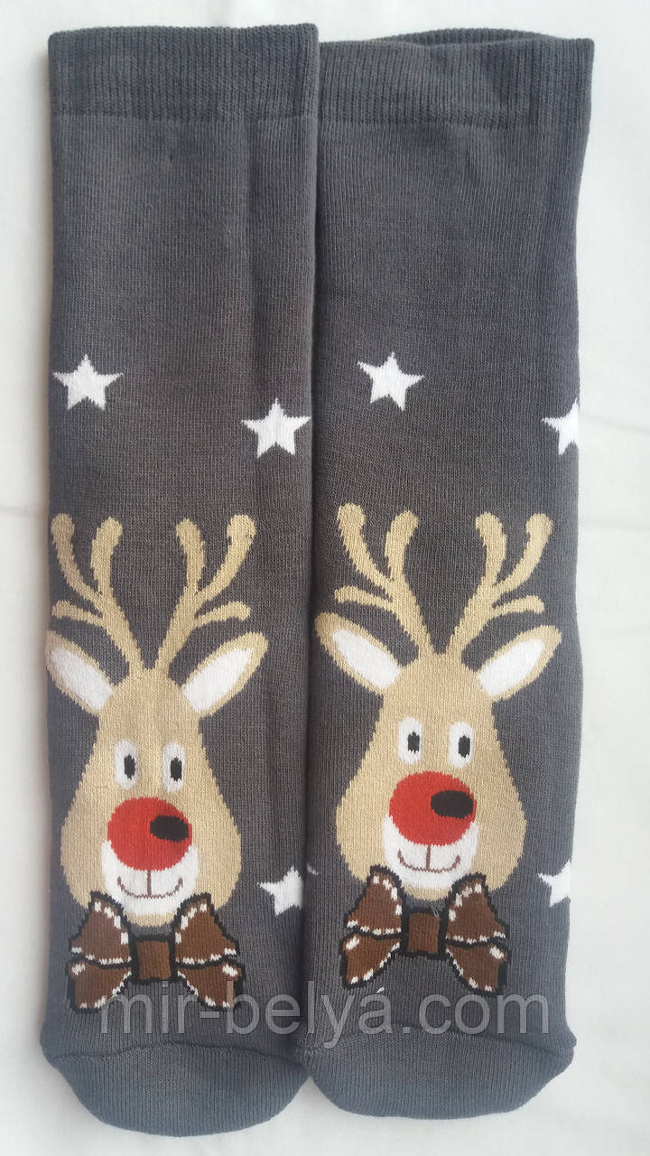 Чоловічі різдвяні шкарпетки на подарунок теплі махрові на новий рік, фото 1