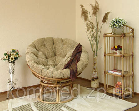 Кресло плетеное из ротанга для дома и сада Папасан с подушкой - фото 1 - id-p612776646