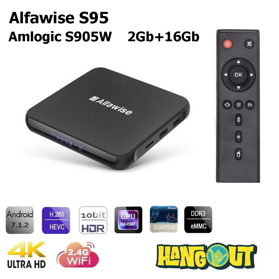 Alfawise S95 TV Box Amlogic S905W, 2Gb+16Gb - фото 1 - id-p629451242