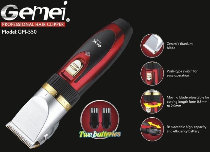 Акумуляторна Машинка для Стрижки Тример 2 в 1 Gemei GM-550 Al
