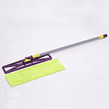 Полотер із насадкою з мікрофібри та телескопічною ручкою 40x120 см Valsar  , фото 4