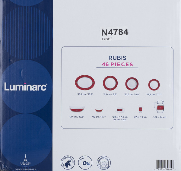 Сервиз столовый LUMINARC RUBIS, 46 предметов N8527 - фото 7 - id-p629474869